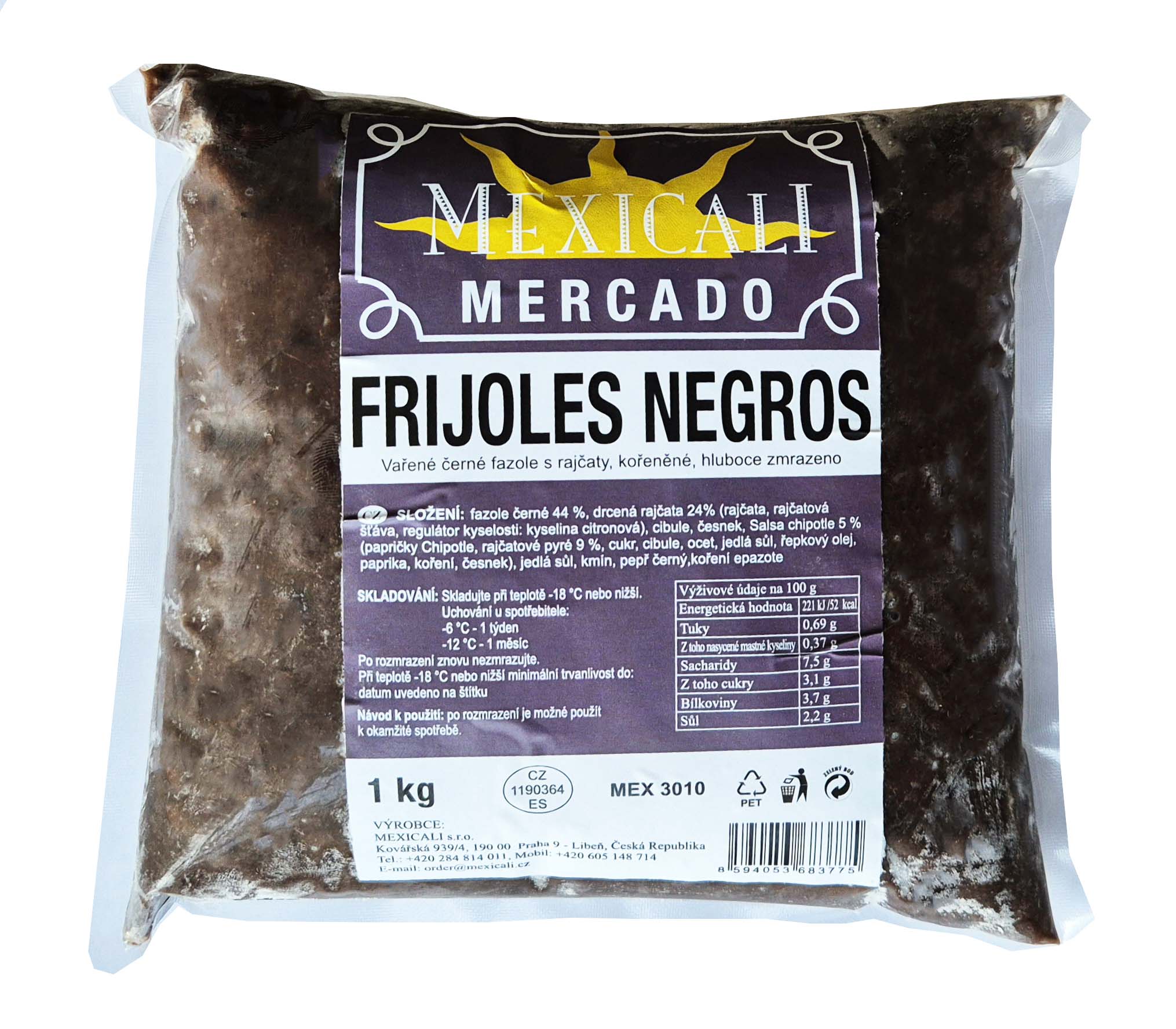 Fazole černé mražené 1kg